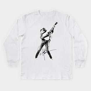 vintage dwight yoakam pen sketch shirt design Kids Long Sleeve T-Shirt